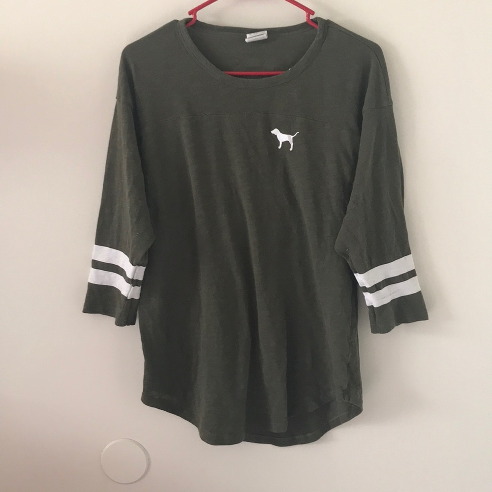 Victoria’s Secret Pink green half sleeve shirt sm